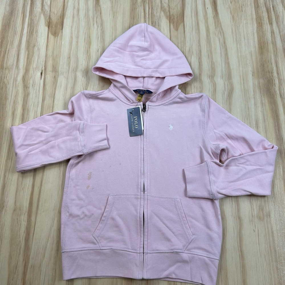 Polo Ralph Lauren Girls NEW Full Zip Hoodie Pink XL 16 Cotton Blend Flaws